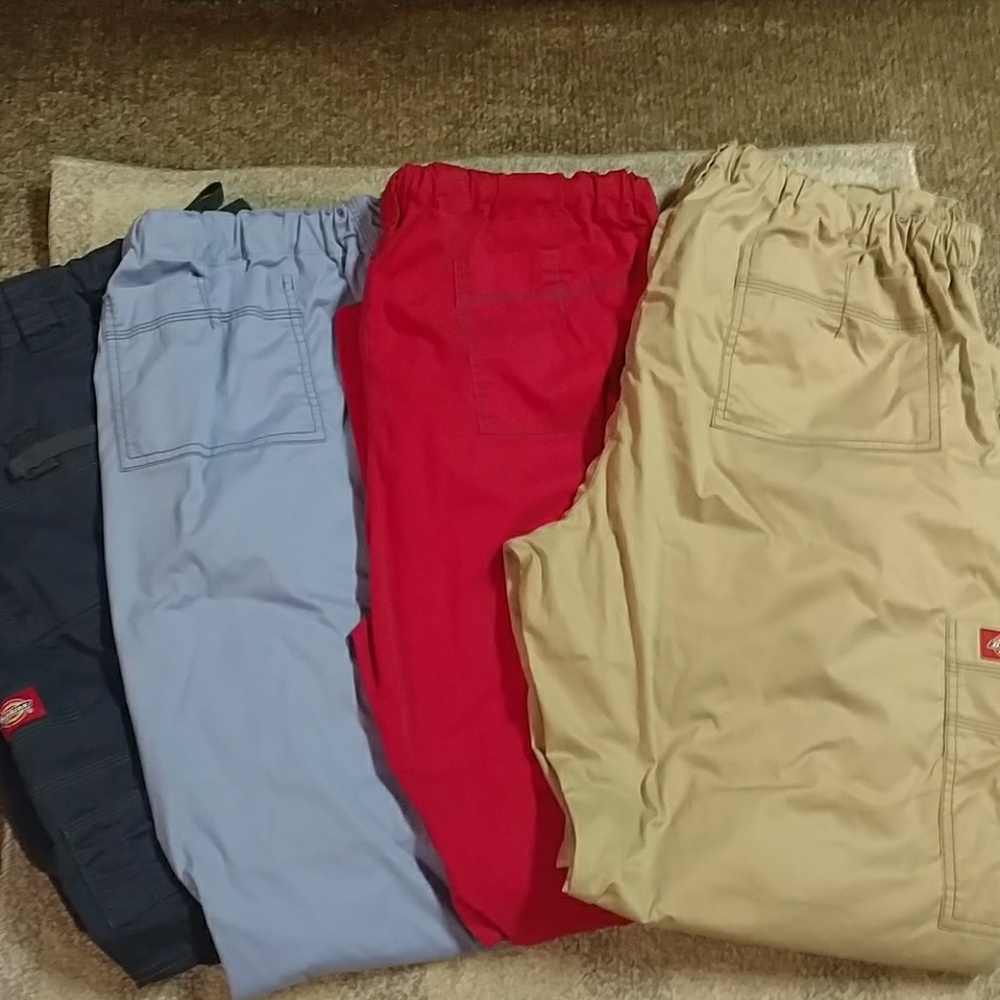Lot of 4 Dickie's Cargo scrub pants